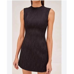 Alexis Black Textured Sleeveless Mini Dress